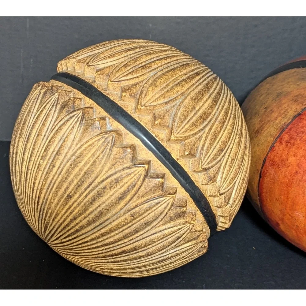 Contemporary Basket Fillers for Lrg‎ Basket Set of Three Large Gourd & Two Orbs